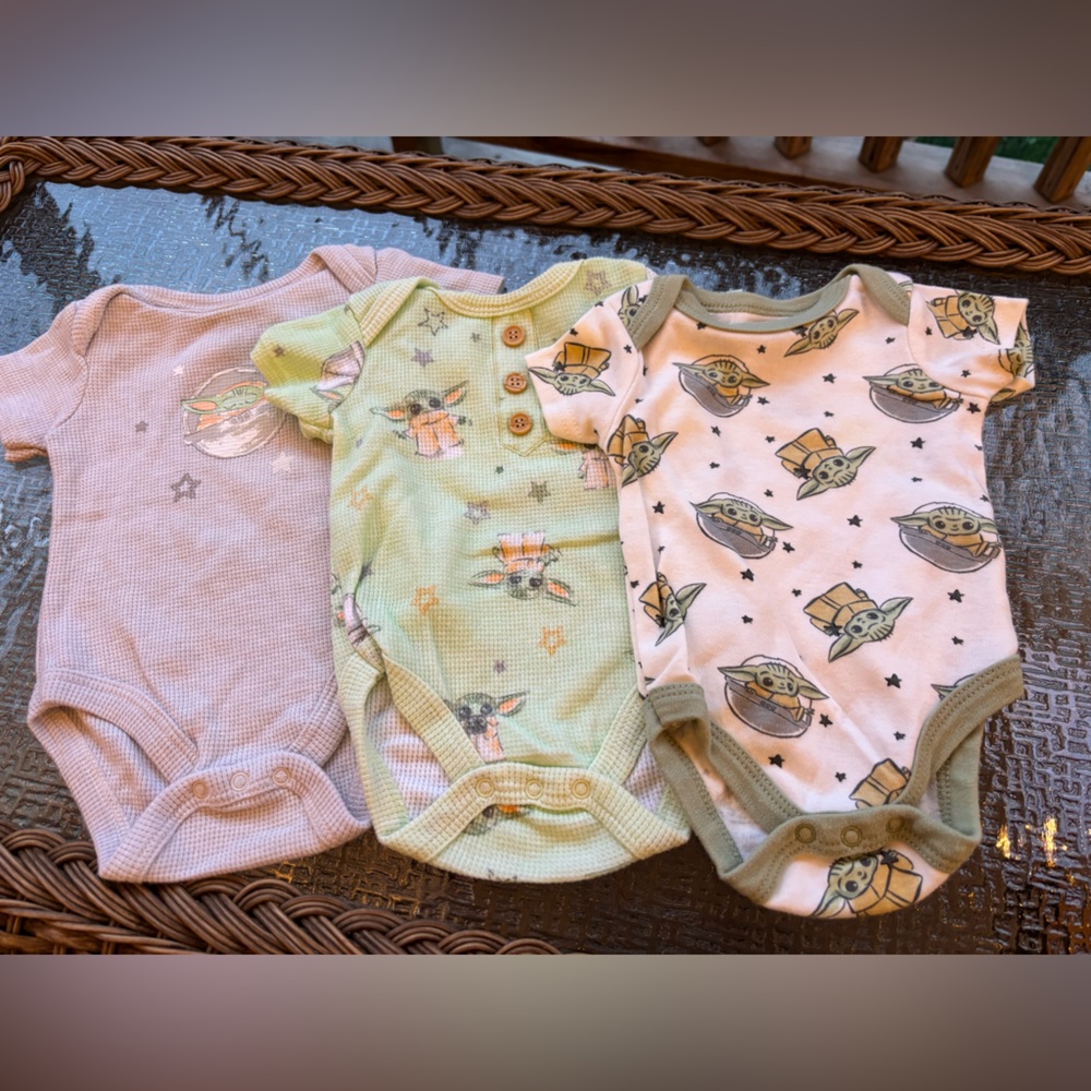 Star Wars Baby One-Piece Bodysuits in Pink, Green, Cream